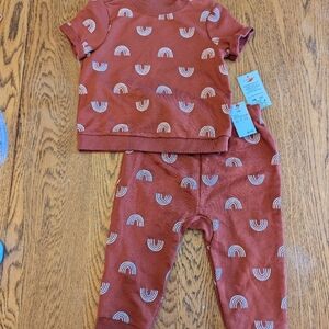 Cat & Jack cotton Rainbow 2 piece Outfit, Sz 12 months NWT